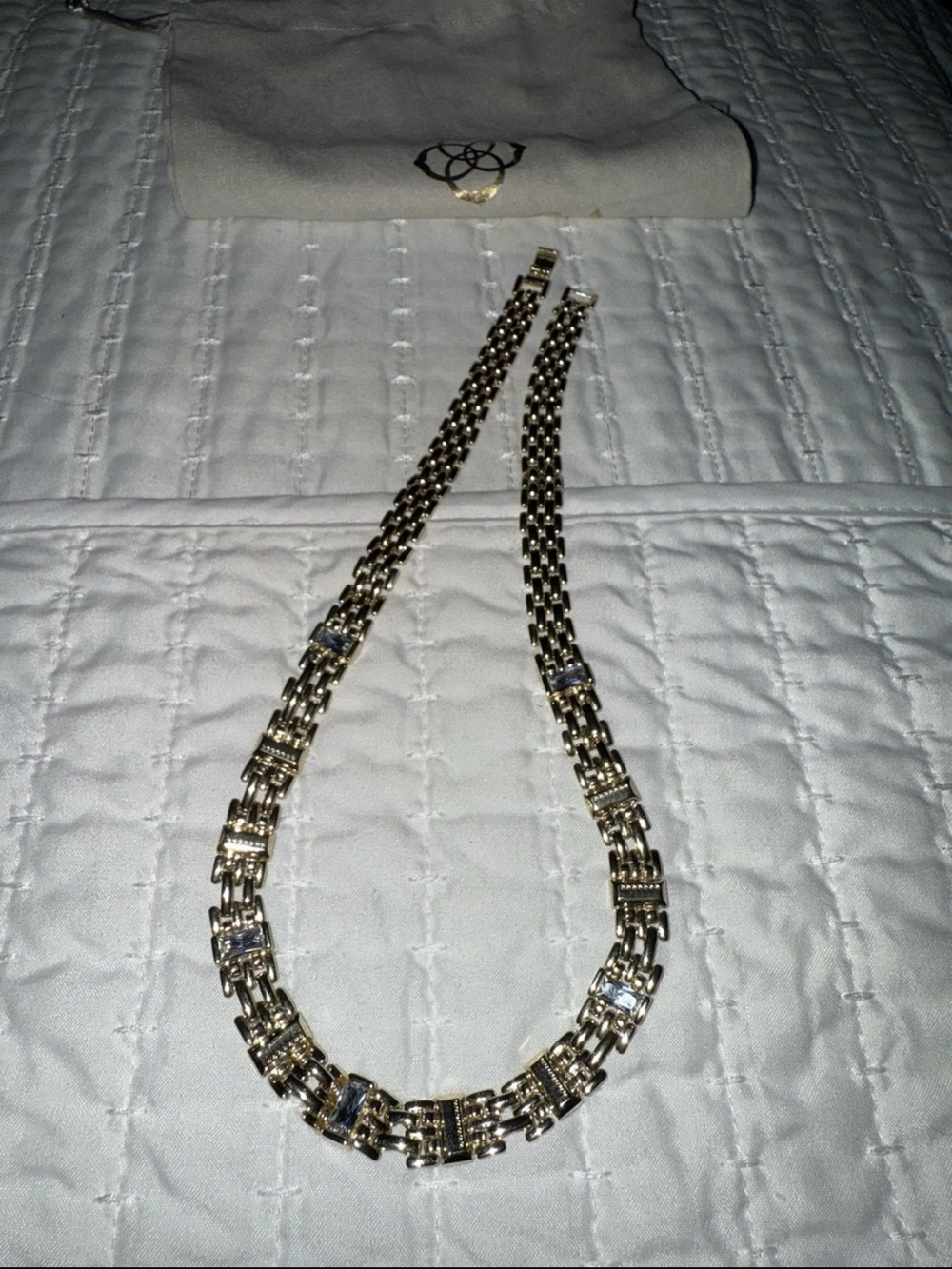 Kendra Scott Lesley Chain Necklace Gold 14k gold plated brass crystal MSRP $98